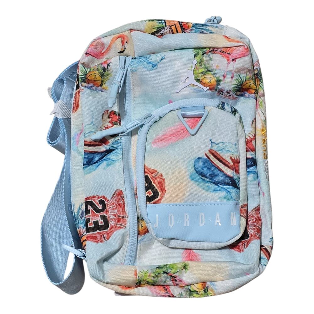 Nike Jordan Crossbody Sling Bag Tropical Flamingo Print Cordura Shoulder Bag